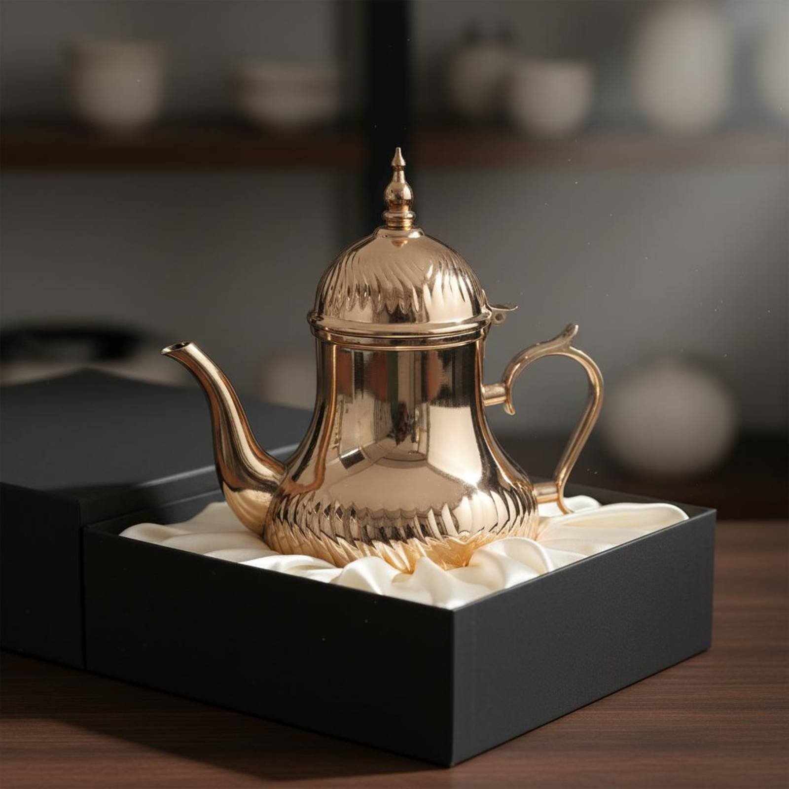 Coffee Tea Pots - Middle Eastern Dallah Mirror Polished Arabian