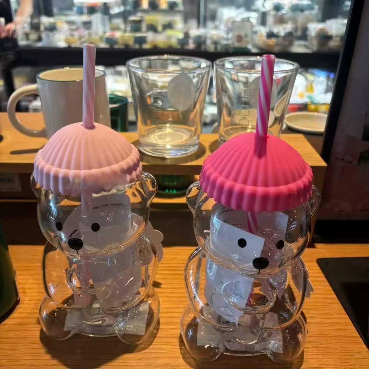 Bk Bear Shaped Glass Straw Cup - огляд і ціна Coffee Tea Shop