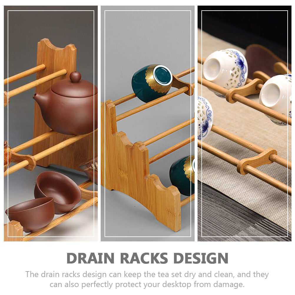 Bamboo Tea Cup Storage Rack wi - огляд і ціна Coffee Tea Shop