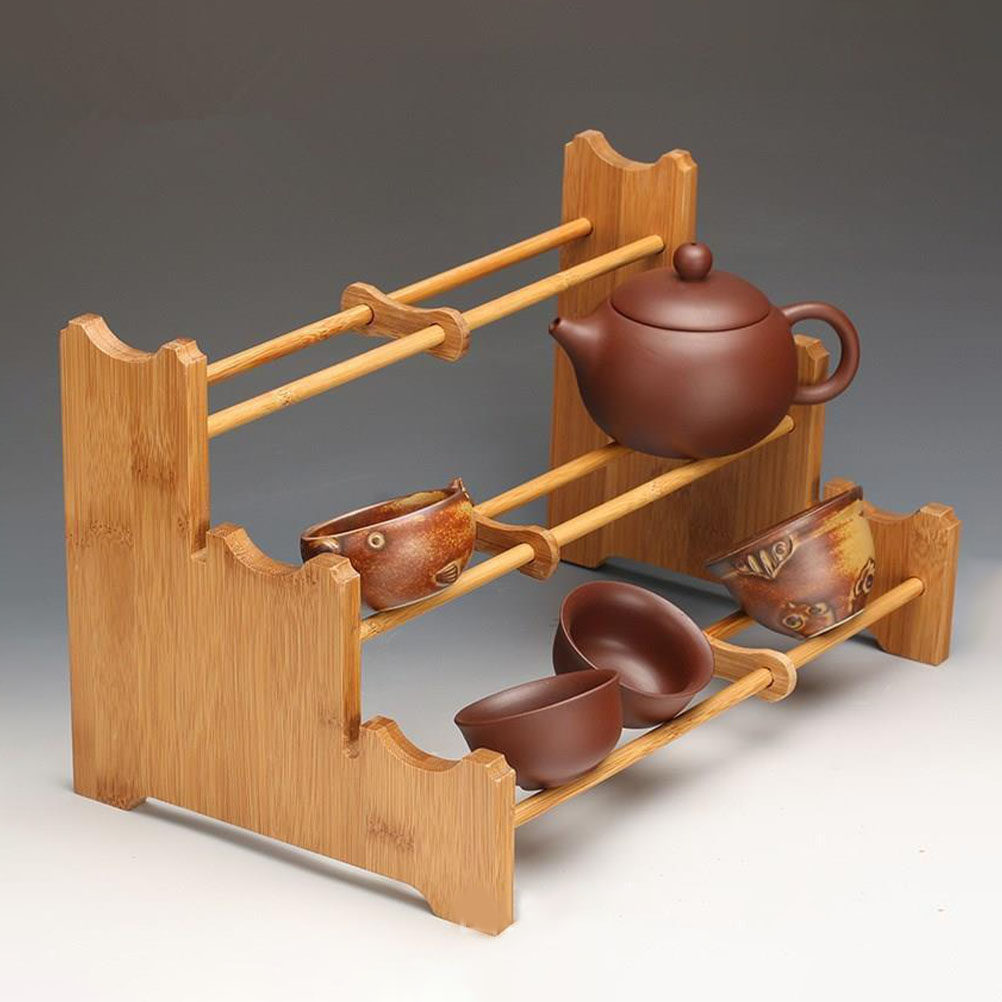 Bamboo Tea Cup Storage Rack wi - огляд і ціна Coffee Tea Shop