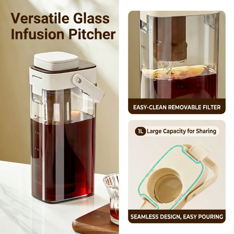 Cold Brew Coffee Pitcher Leak  - огляд і ціна Coffee Tea Pots