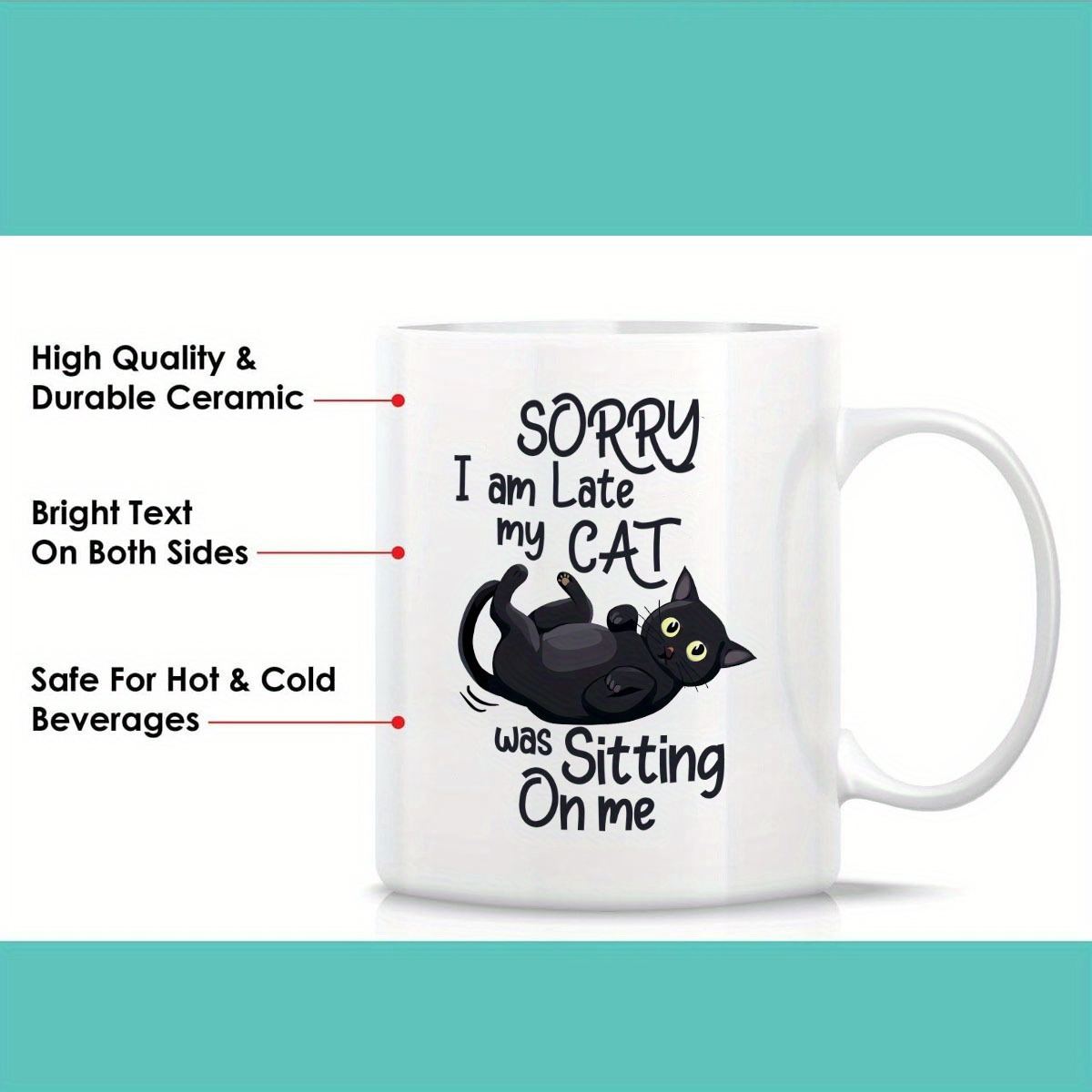 1 Funny Cat Shaped Ceramic Mug - огляд і ціна Coffee Tea Me