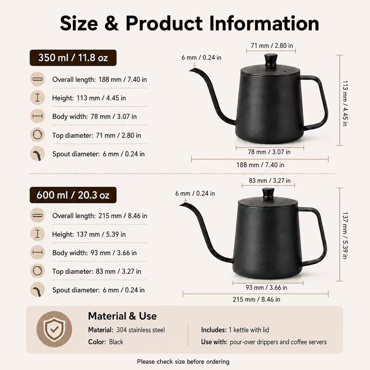 304 stainless steel coffee pot - огляд і ціна Coffee Tea Pots