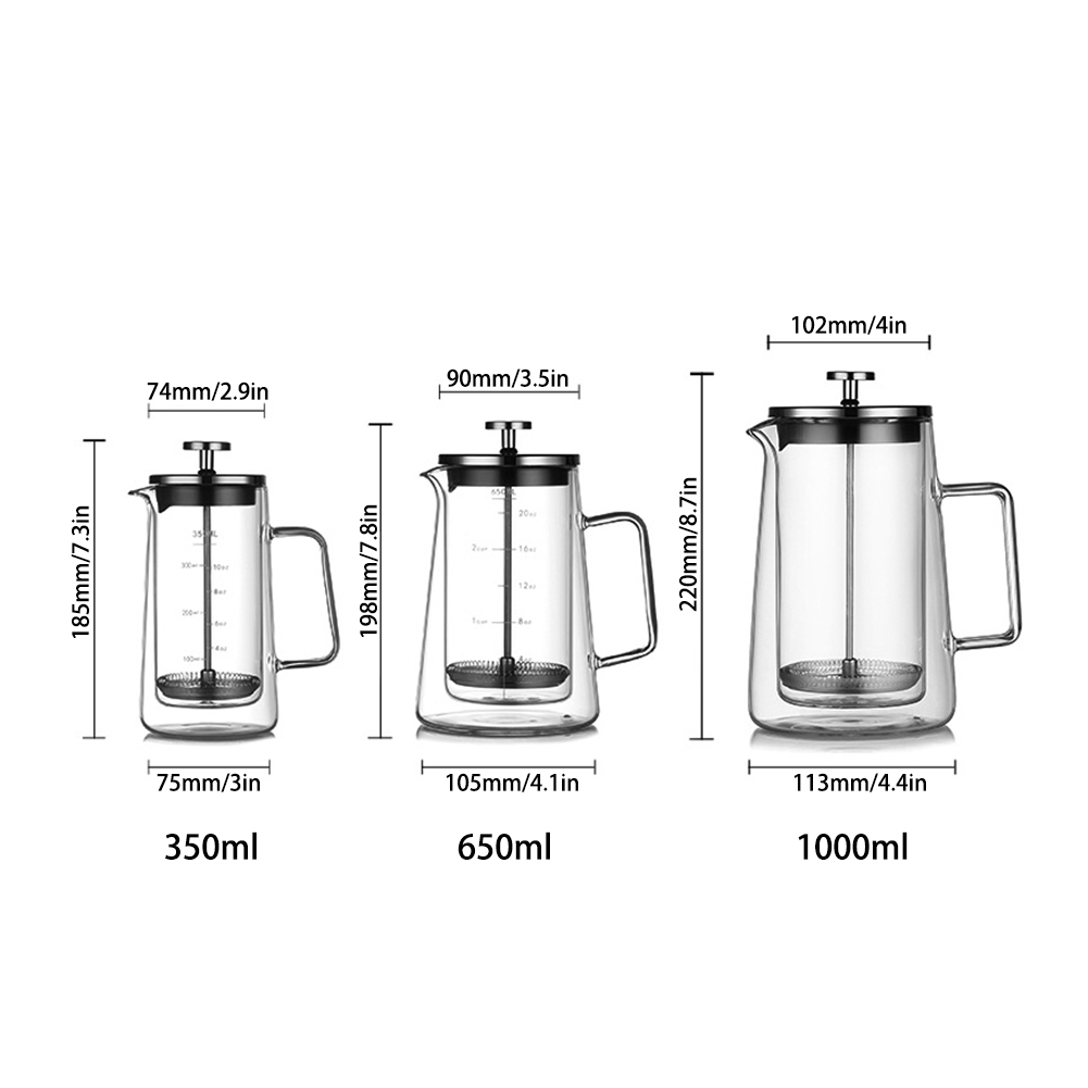 Double Layers French Press Pot - огляд і ціна Coffee Tea Pots