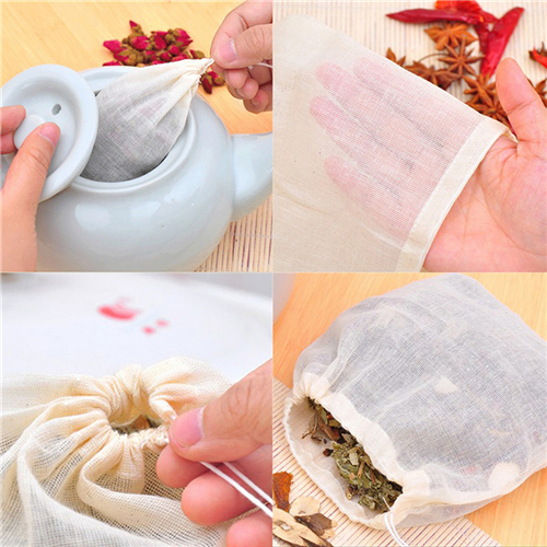 1pc/10Pcs Cotton Tea Bags Musl - огляд і ціна Coffee Tea Spices